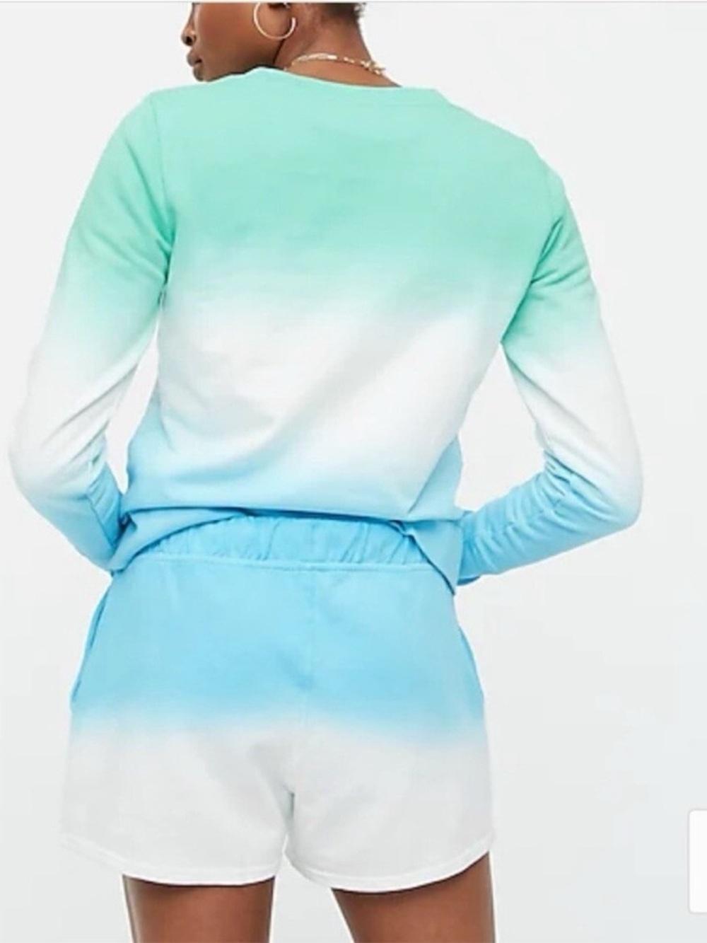NEW J.Crew Factory Dip Dye Ombre Shorts Blue White XXS - Picture 3 of 8